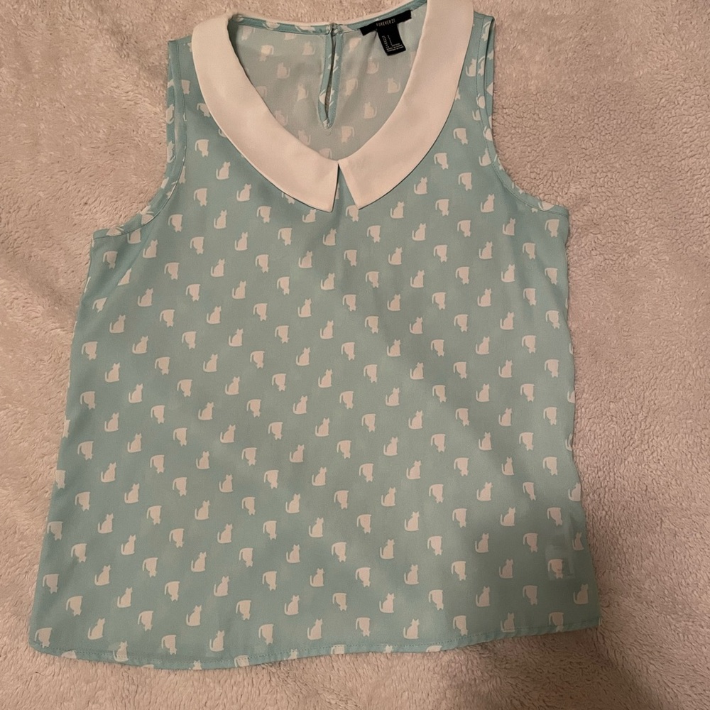 Forever 21 Cat Print Tank Top